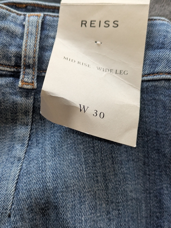 NWT Reiss Mid Rise Wide-Leg High-Rise W/ Front Patch Pockets & Pintuck Seam- 30R - Picture 7 of 8